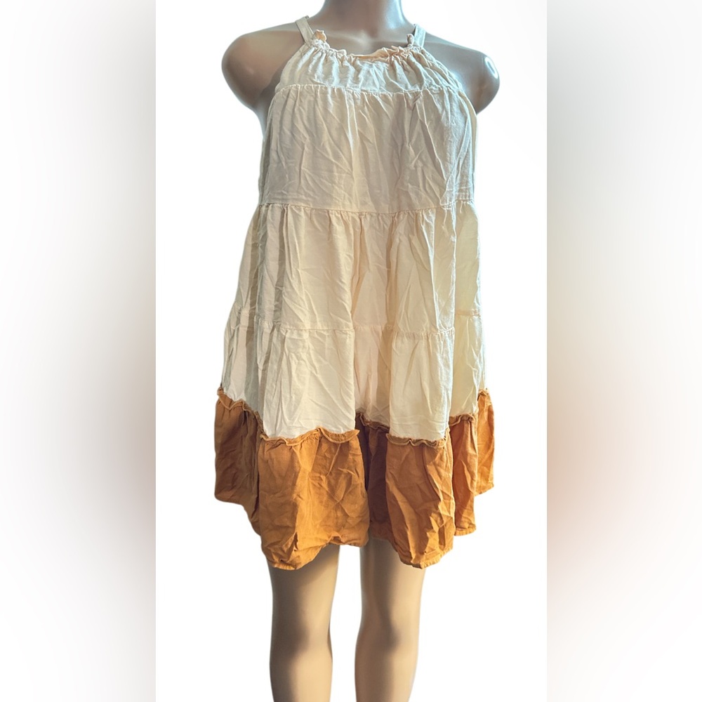 Moodie Tier Poplin Sleeveless Mini Dress